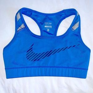 Nike Pro Dri-Fit Blue Sports Bra Sz XS